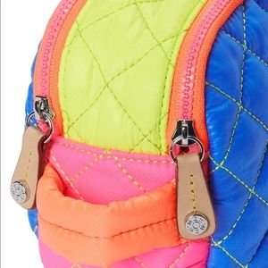 NWT MZ Wallace Neon Patchwork Sam Cosmetic Bag